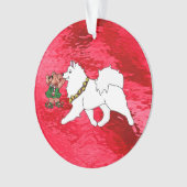 Samoyed Holiday Acrylornament, Cirkel Ornament (voorkant)