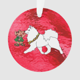 Samoyed Holiday Acrylornament, Cirkel Ornament