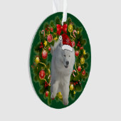 Samoyed Holiday Circle Ornament (voorkant)