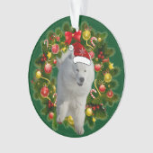 Samoyed Holiday Circle Ornament (voorkant)