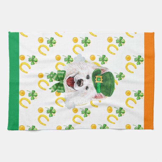 Samoyed Holiday Home Decor St Patricks Day Theedoek (Horizontaal)