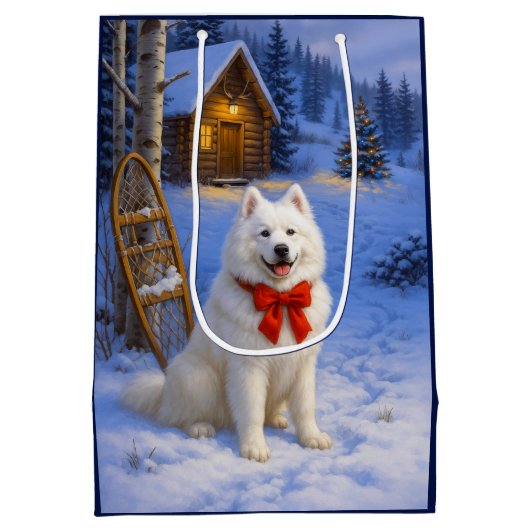 Samoyed Holiday Medium Cadeauzakje (Achterkant)