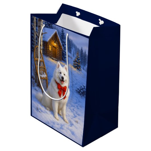 Samoyed Holiday Medium Cadeauzakje (Achterkant Gekanteld)