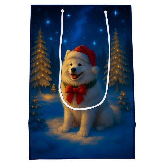 Samoyed Holiday  Medium Cadeauzakje (Achterkant)