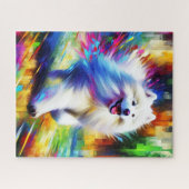 Samoyed hond acryl kunst legpuzzel (Horizontaal)