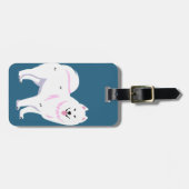 Samoyed Hond Cartoon | Bagagelabel (Voorkant horizontaal)