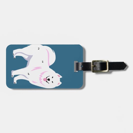 Samoyed Hond Cartoon | Bagagelabel (Voorkant horizontaal)