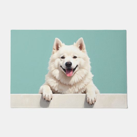Samoyed Hond Deurmat Kunst (Voorkant)