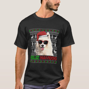 Samoyed Hond Feliz Navidog Grappige Kerstmis T-shirt