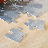 Samoyed Hond in Slede Laat het Sneeuwen Kerstmis Legpuzzel (Zijkant)