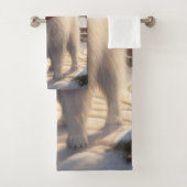 Samoyed Hond in Sneeuw Kerstmis Bad Handdoek (Insitu)