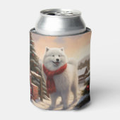 Samoyed Hond in Sneeuw Kerstmis Blikjeskoeler (Blikje Voorkant)
