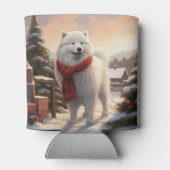 Samoyed Hond in Sneeuw Kerstmis Blikjeskoeler (Achterkant)