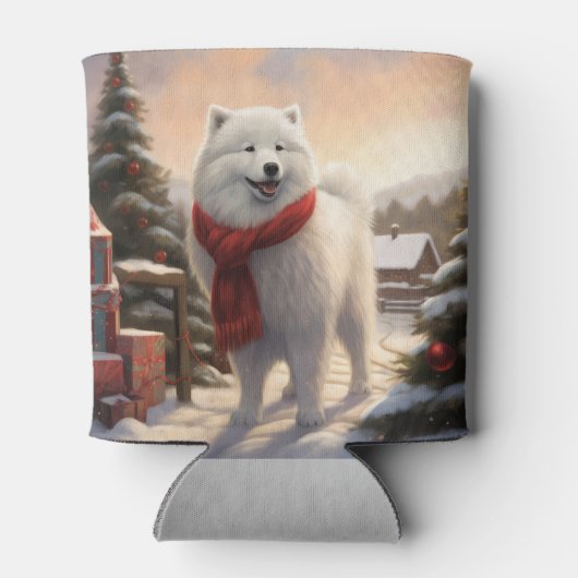 Samoyed Hond in Sneeuw Kerstmis Blikjeskoeler (Achterkant)