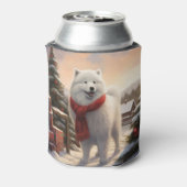 Samoyed Hond in Sneeuw Kerstmis Blikjeskoeler (Blikje Achterkant)