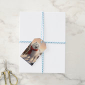 Samoyed Hond in Sneeuw Kerstmis Cadeaulabel (Met Touw)