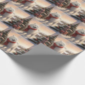 Samoyed Hond in Sneeuw Kerstmis Cadeaupapier (Hoek)