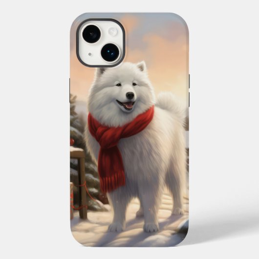 Samoyed Hond in Sneeuw Kerstmis Case-Mate iPhone Case (Achterkant)