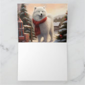 Samoyed Hond in Sneeuw Kerstmis Kaart (Binnen)