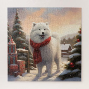 Samoyed Hond in Sneeuw Kerstmis Legpuzzel