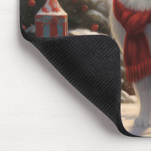 Samoyed Hond in Sneeuw Kerstmis Muismat (Hoek)