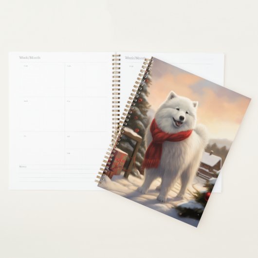Samoyed Hond in Sneeuw Kerstmis Planner (Display)