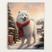 Samoyed Hond in Sneeuw Kerstmis Planner (Voorkant)