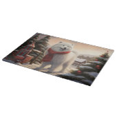 Samoyed Hond in Sneeuw Kerstmis Snijplank (Hoek)