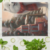 Samoyed Hond in Sneeuw Kerstmis Theedoek (Gevouwen)