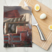 Samoyed Hond in Sneeuw Kerstmis Theedoek (Quarter Fold)