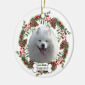 Samoyed hond keramisch ornament (Links)