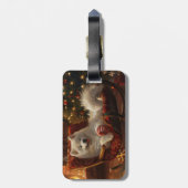 Samoyed Hond Kerstfeest Bagagelabel (Achterkant verticaal)