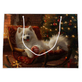 Samoyed Hond Kerstfeest Groot Cadeauzakje (Voorkant)