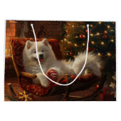 Samoyed Hond Kerstfeest Groot Cadeauzakje (Achterkant)