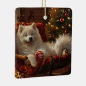 Samoyed Hond Kerstfeest Keramisch Ornament (Rechts)