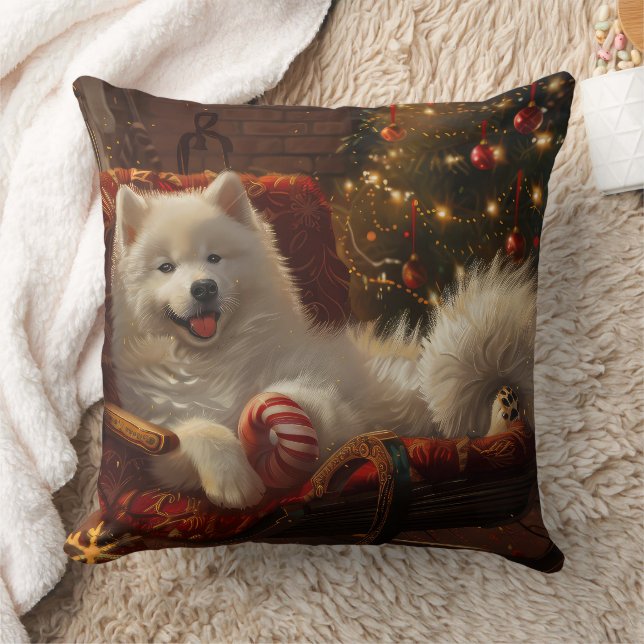 Samoyed Hond Kerstfeest Kussen (Deken)