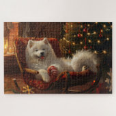 Samoyed Hond Kerstfeest Legpuzzel (Horizontaal)