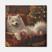 Samoyed Hond Kerstfeest Magneet (Voorkant)