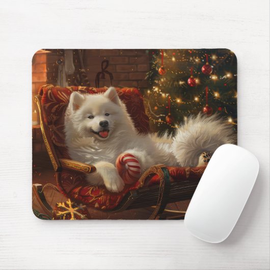 Samoyed Hond Kerstfeest Muismat (Met muis)