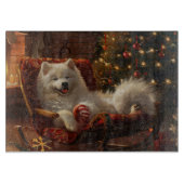Samoyed Hond Kerstfeest Snijplank (Voorkant)