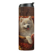 Samoyed Hond Kerstfeest Thermosbeker (Gedraaid links)