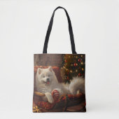 Samoyed Hond Kerstfeest Tote Bag (Voorkant)