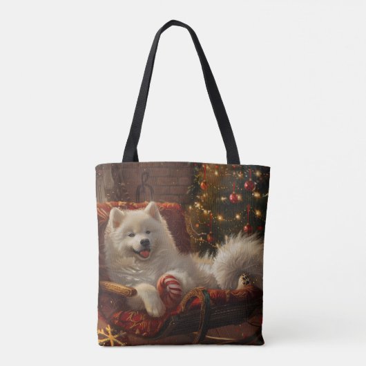 Samoyed Hond Kerstfeest Tote Bag (Achterkant)