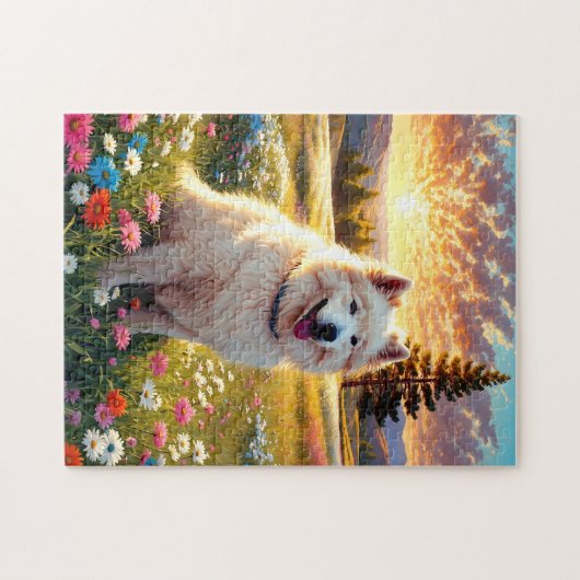 Samoyed hond legpuzzel (Horizontaal)