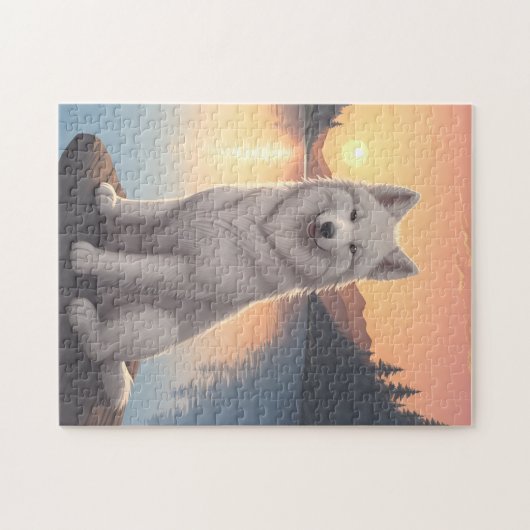 Samoyed hond   legpuzzel (Horizontaal)
