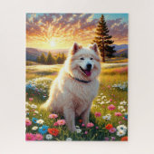 Samoyed hond legpuzzel (Verticaal)