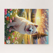 Samoyed hond legpuzzel (Horizontaal)