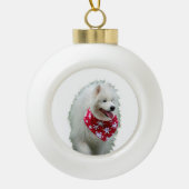 Samoyed Hond met Bandana Ronde Kerstmis Ornament (Voorkant)