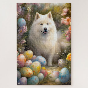 Samoyed Hond met Paaseieren Vakantie Legpuzzel