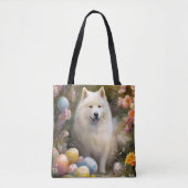 Samoyed Hond met Paaseieren Vakantie Tote Bag (Voorkant)